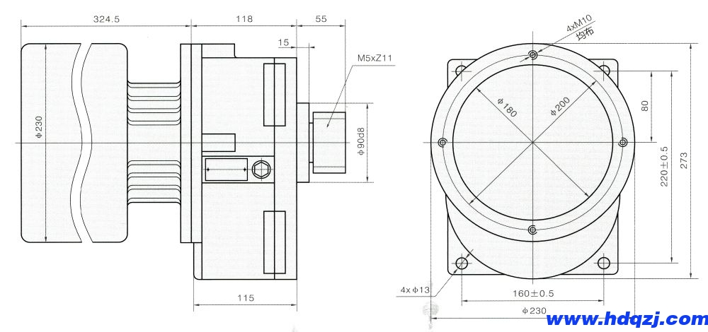 LDA型驅動裝置外形尺寸圖 LDA型驅動裝置外形尺寸圖
